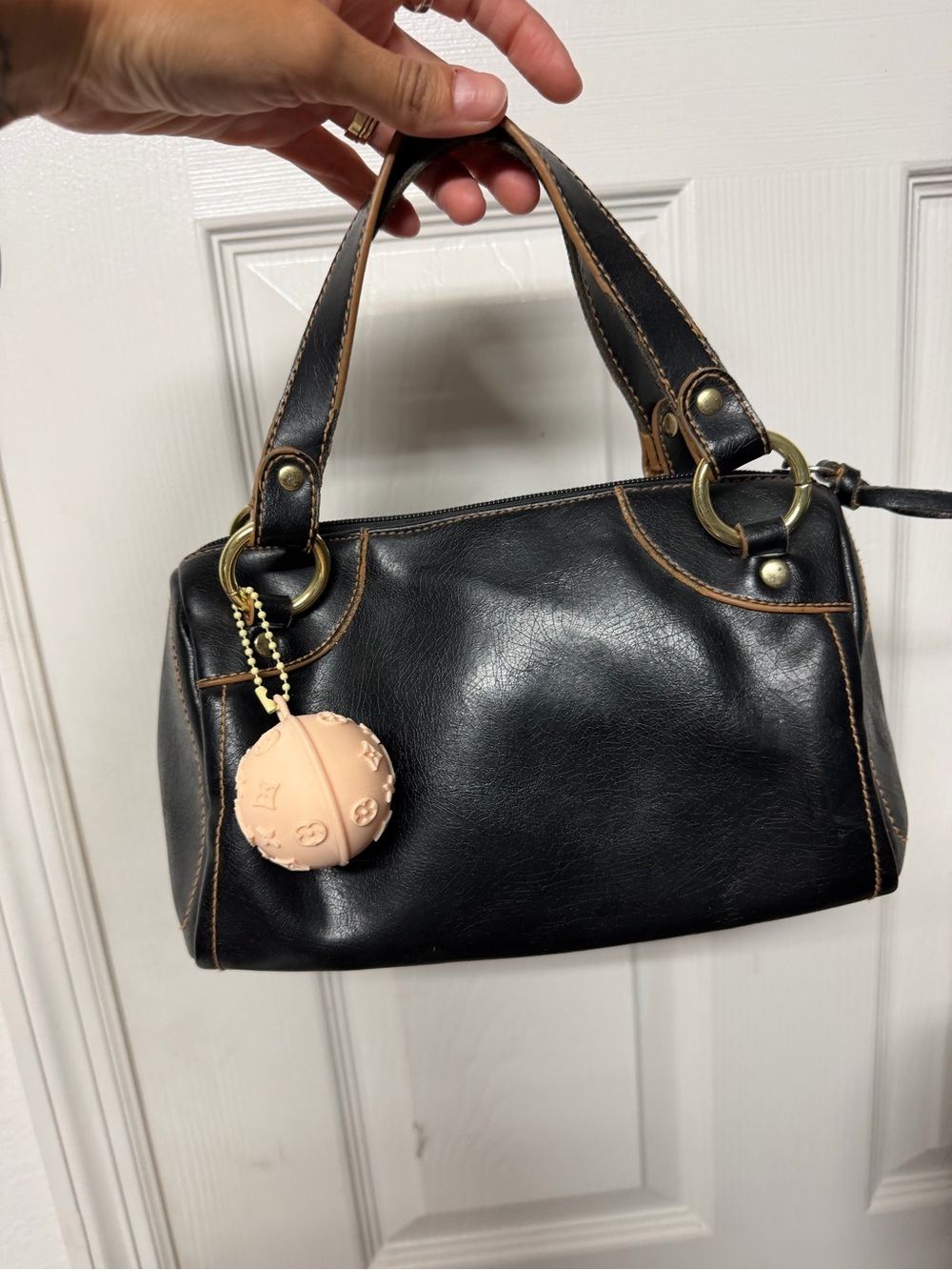 Vintage Black Mini Bag Y2K Style + Charm